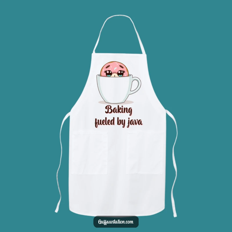 Funny Donut Apron - Cook with a Surprised Coffee Companion!