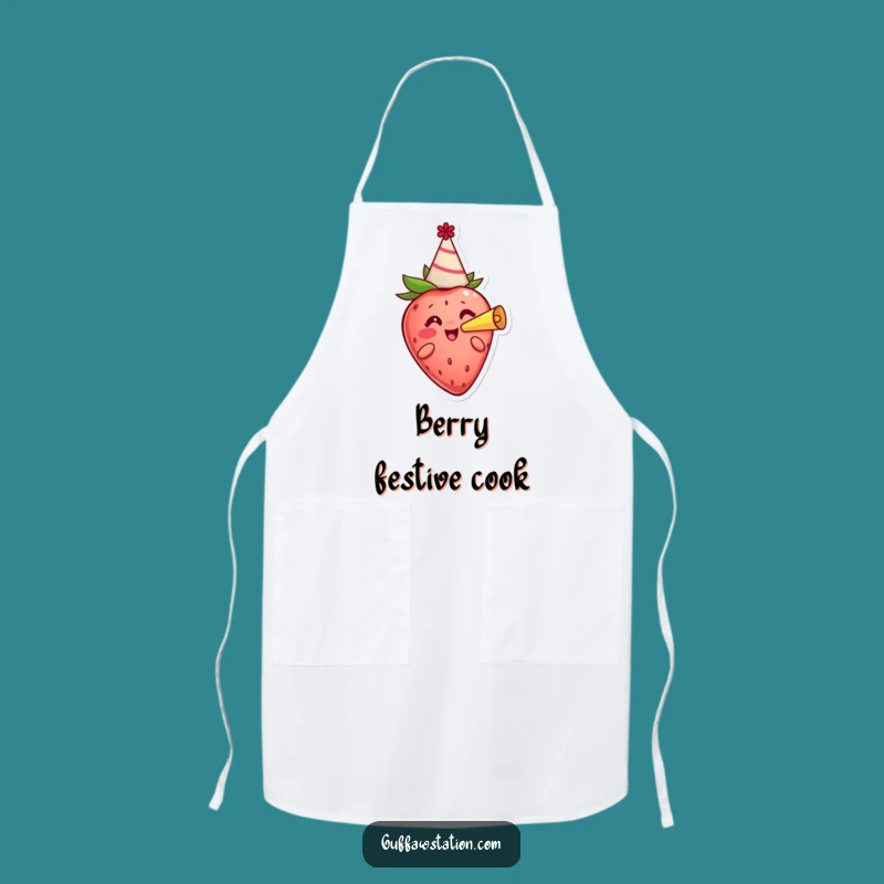 Funny Cheerful Strawberry Apron - Hilarious Party Host Gift