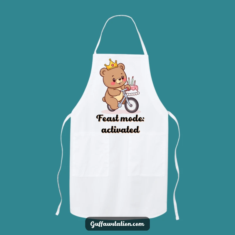 Funny Birthday Bear Unicycle Chef Apron - Hilarious Kitchen Fun Gift