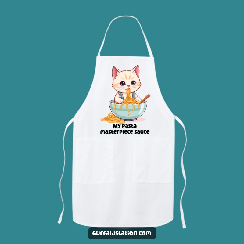Funny Cat Spaghetti Apron: Cook with Adorable Messiness