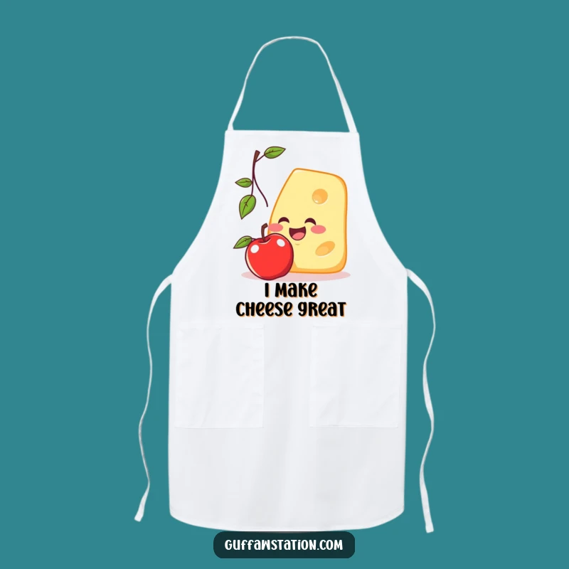 Funny Cheese Catching Apple Apron - Kitchen Cartoon Wear & Funny Gift