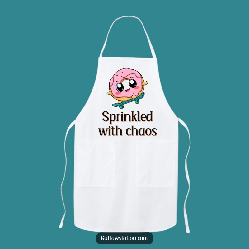 Funny Donut Skateboard Apron: Cook with Laughs, Perfect Kitchen Funny Gift