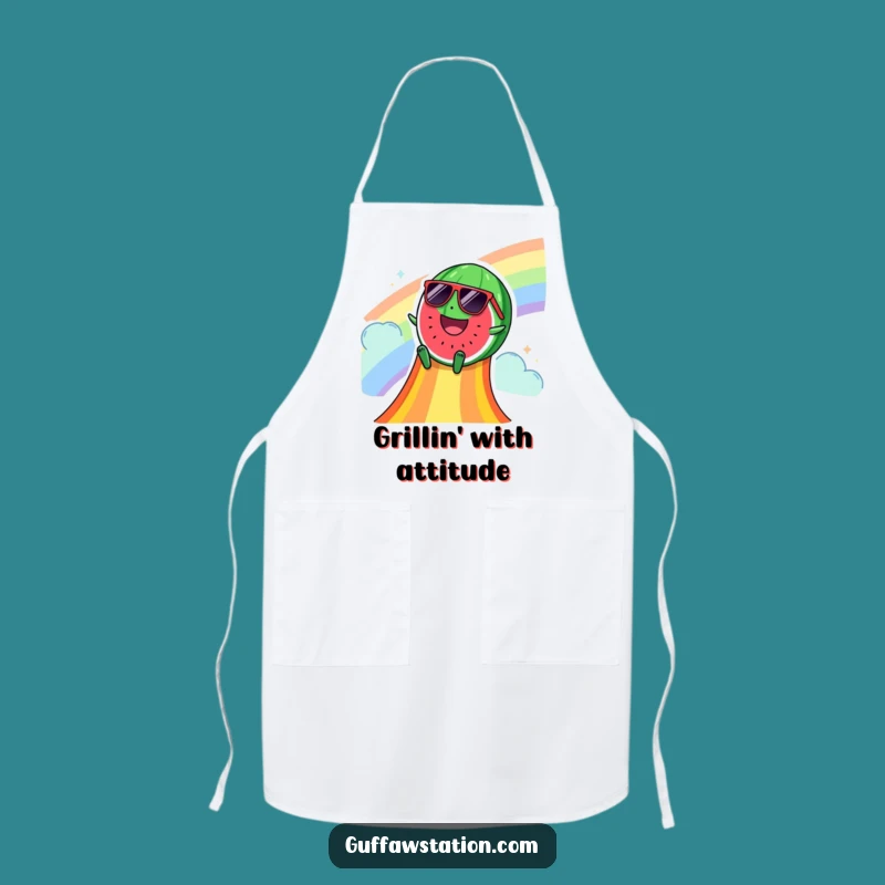 Funny Watermelon Sunglasses Apron: Cook Up Fun with This Hilarious Summer Design