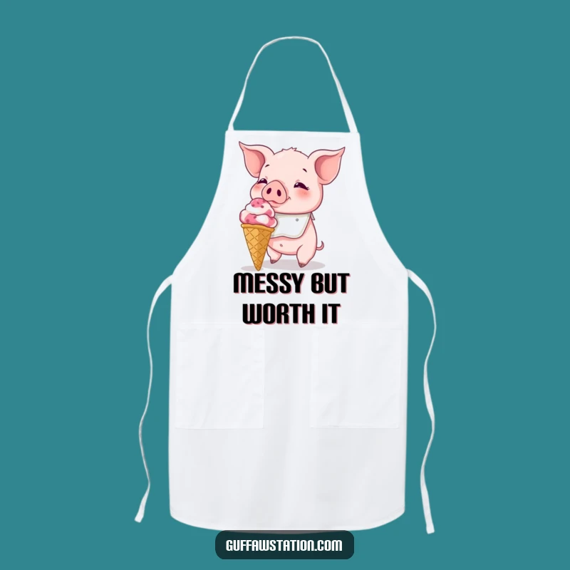 Funny Piglet Ice Cream Apron: Cook & Feast with Hilarious Sweetness