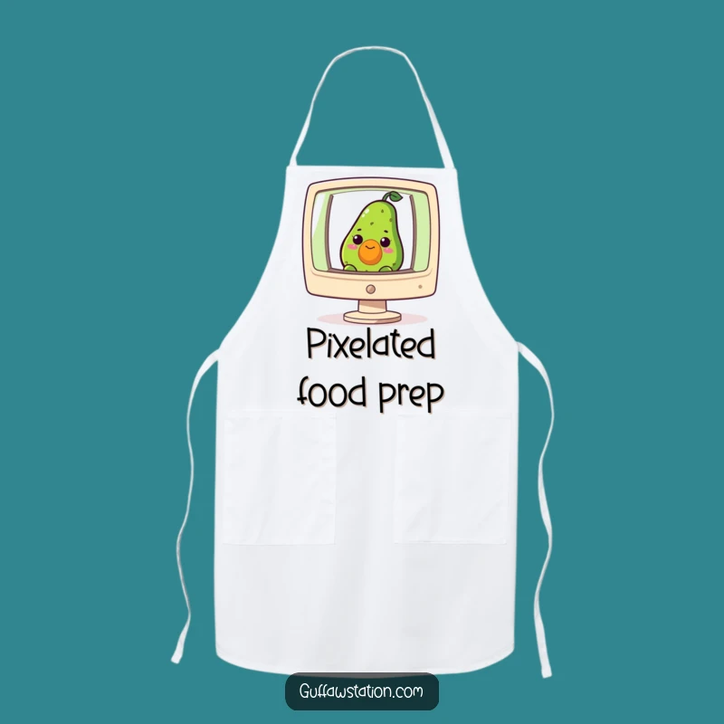 Funny Avocado Computer Apron - Nerdy Kitchen Wear for Hilarious Cooks Gift