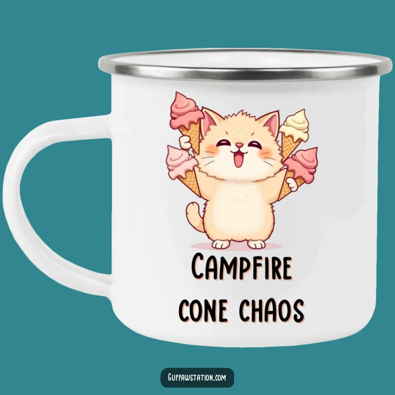 Adventure Ready Funny Cat Ice Cream Camping Mug: Pack Your Sweet Fun, Great Funny Gift