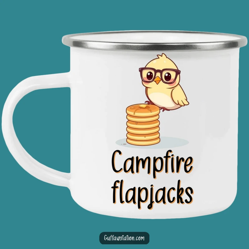 Funny Bird Professor Pancakes Camping Mug - Durable and Hilarious Outdoor Breakfast Gear