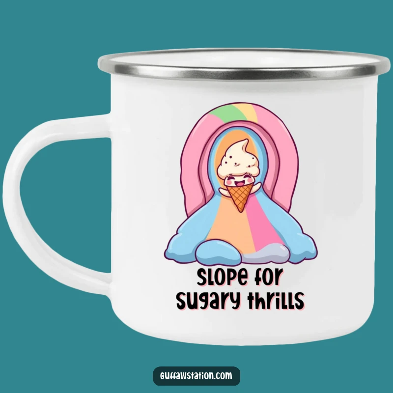 Durable Funny Ice Cream Cone Camping Mug - Outdoor Rainbow Fun Gift!