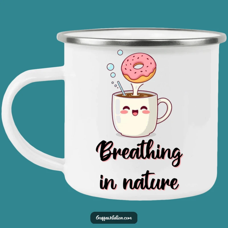 Funny Coffee Mug Donut Bubble Camping Mug: Morning Brew Adventures
