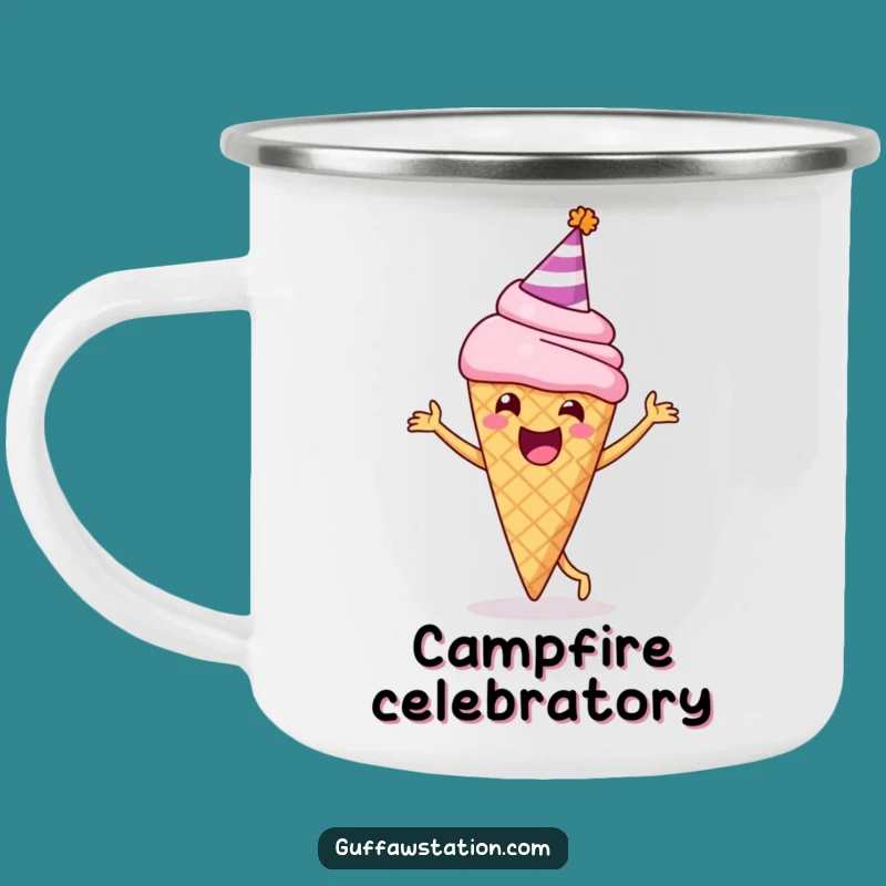 Funny Dancing Ice Cream Camping Mug: Enjoy Sweet Drinks with This Party Design