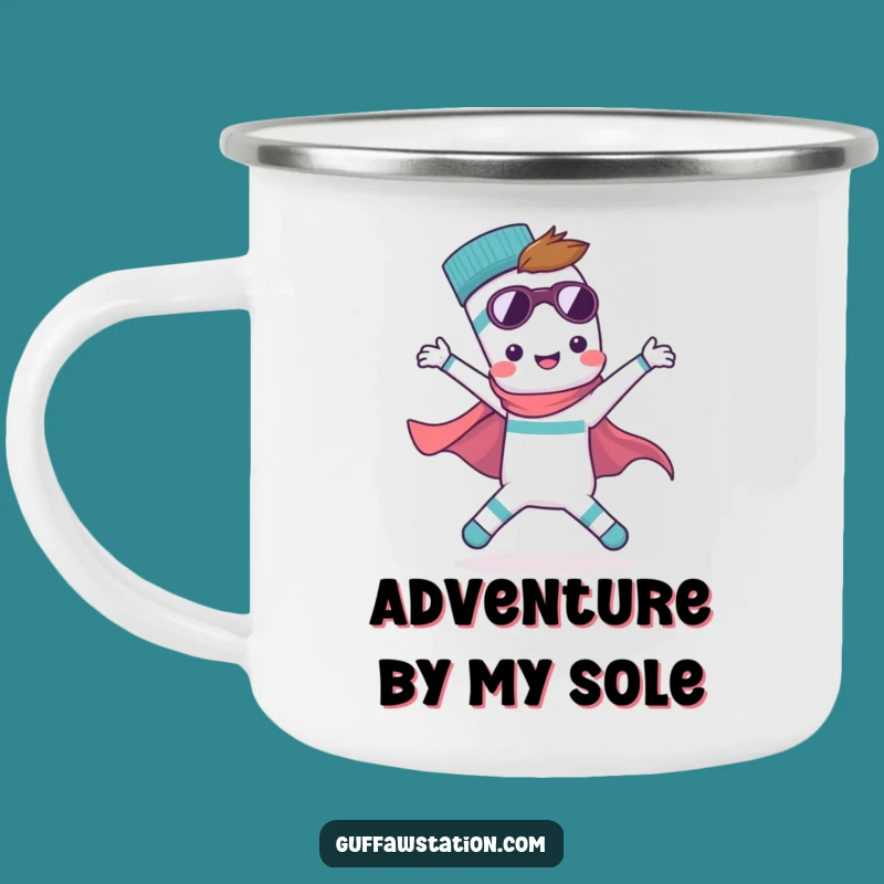 Funny Solo Sock Camping Mug - Adventure Fuel for the Fearless Explorer, Perfect Funny Gift