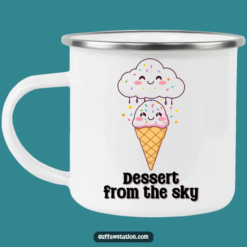 Funny Sprinkle Cloud Camp Mug: Cheerful Dessert Vessel - Awesome Funny Gift!