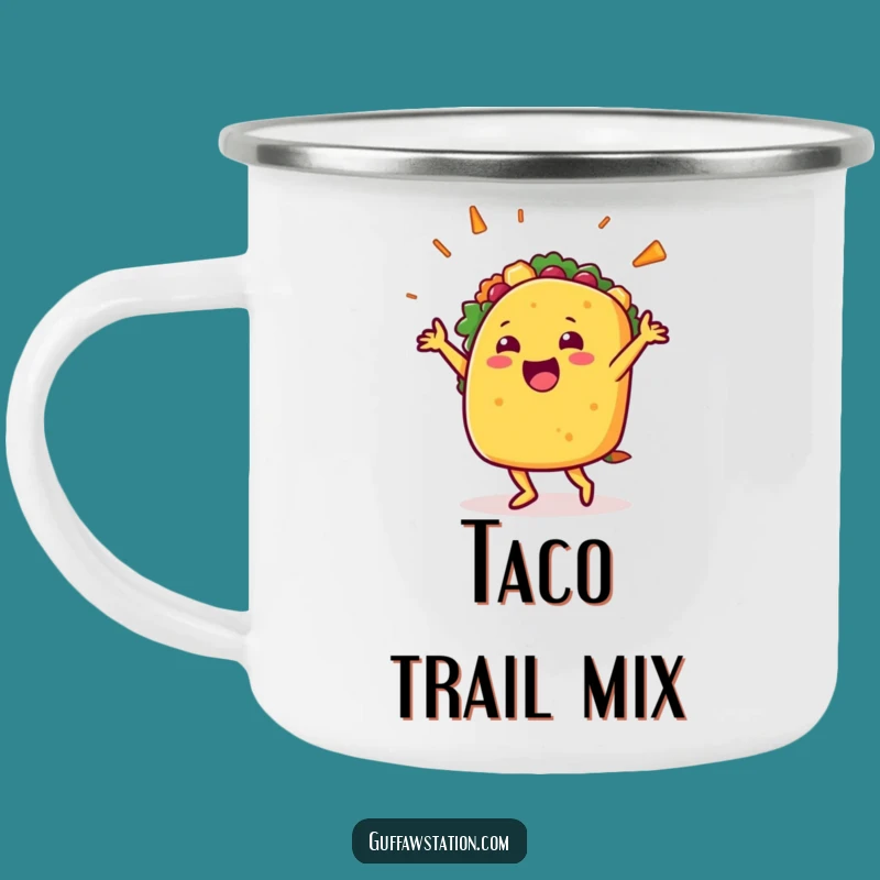 Funny Taco Dance Camping Mug: Fiesta Fuel, Perfect Hilarious Gift for Outdoors!