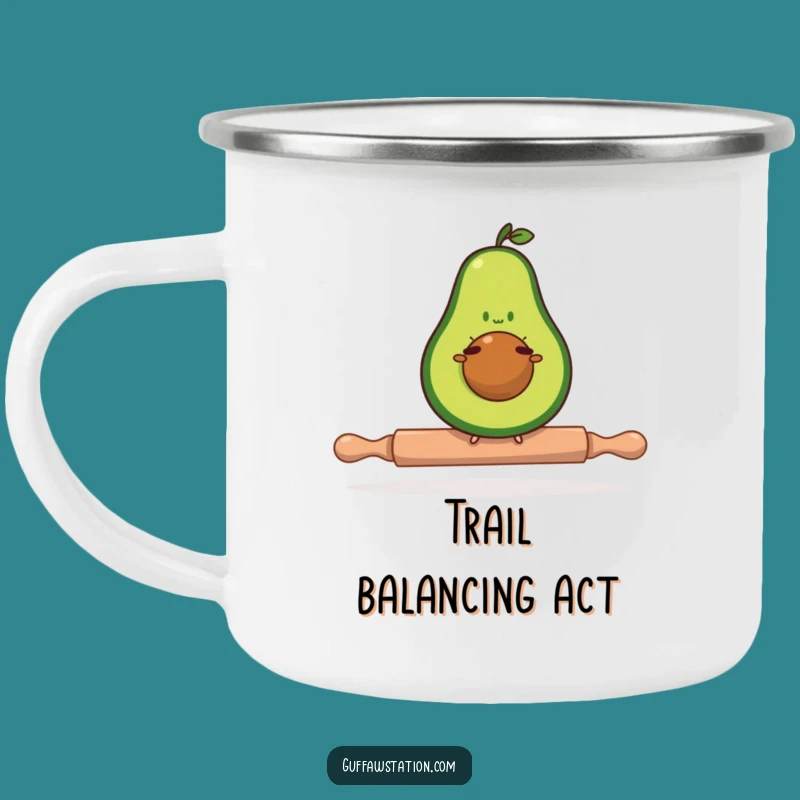 Funny Avocado Balance Camping Mug: Durable and Hilarious for Outdoor Foodies!