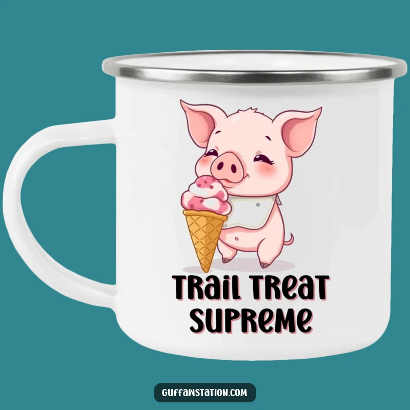 Funny Piglet Ice Cream Camping Mug: Sweet Sips for Your Hilarious Outings