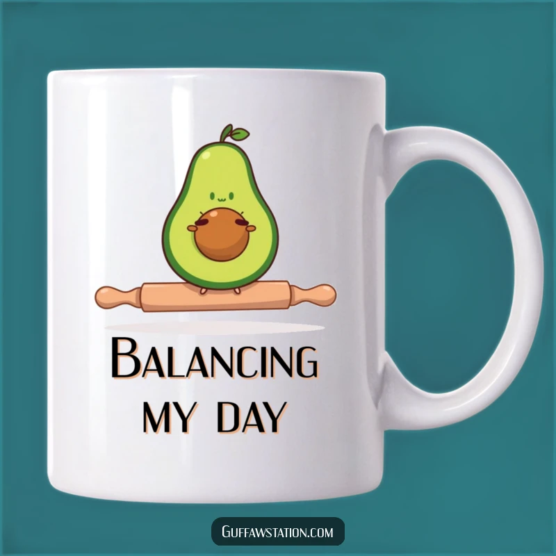 Funny Avocado Balance Mug: Hilarious Kitchen Humor Gift for Foodies!