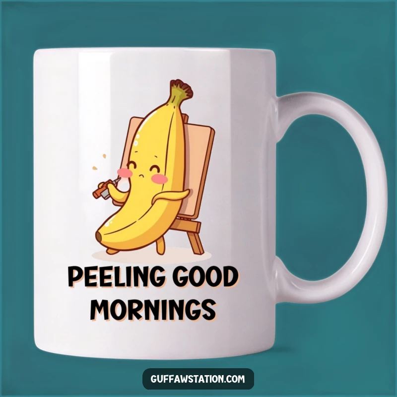 Funny Blushing Banana Self-Portrait Mug: Hilarious Artist Gift for Fruit Lovers!