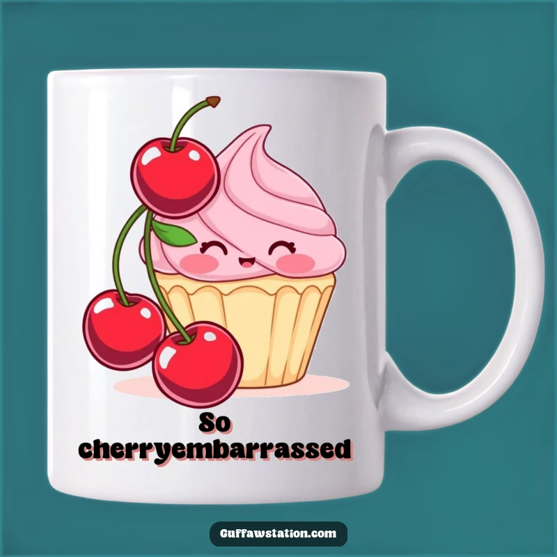 Funny Blushing Cupcake Mug: Sweet Shyness for Your Coffee Break