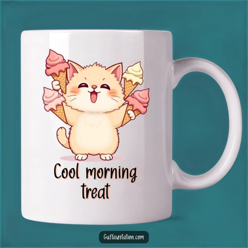 Funny Cat Juggling Ice Cream Mug: Sweet Chaos, Perfect Hilarious Gift