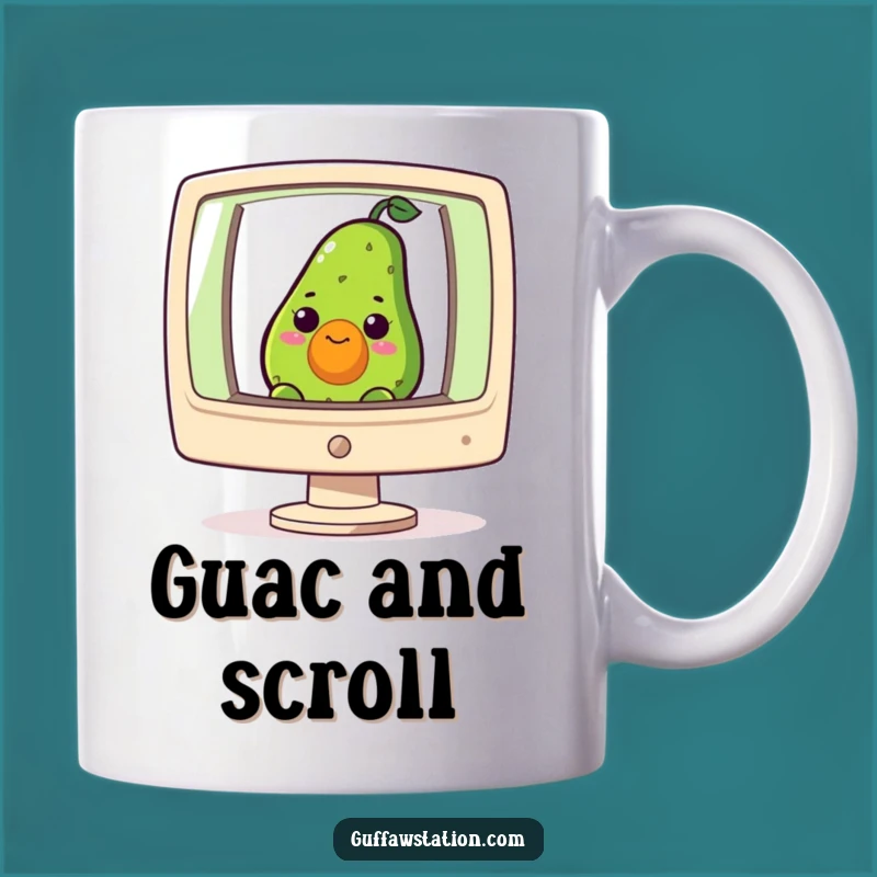 Funny Curious Avocado Computer Mug - Nerdy Tech Humor Gift for Avocado Lovers