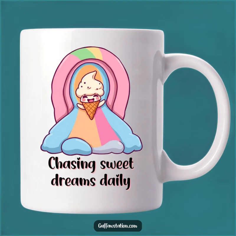 Funny Ice Cream Cone Rainbow Slide Mug - A Hilarious Treat Gift for Anyone!