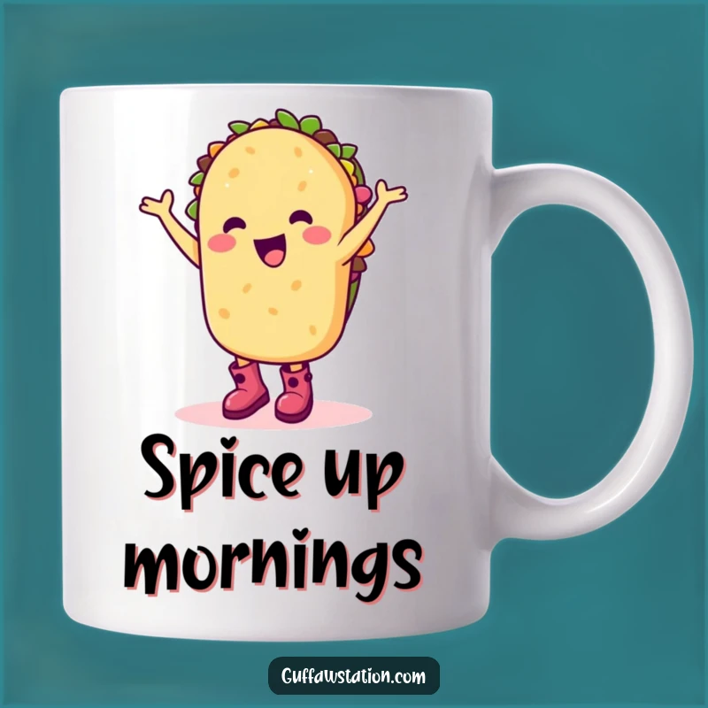 Funny Taco Dance Mug: Happy Cartoon Character Gift For Fiesta Lovers