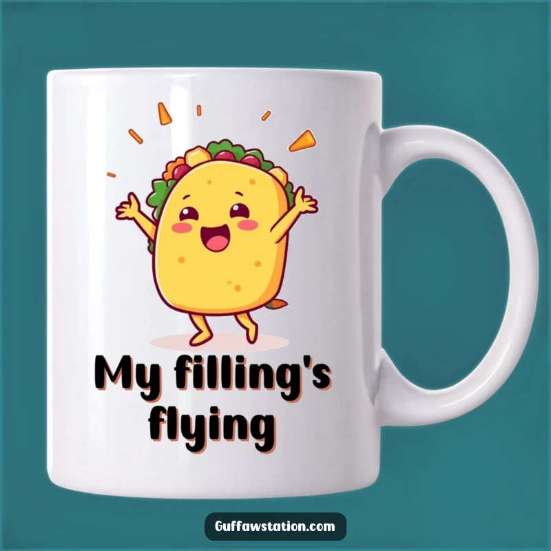 Funny Taco Dance Mug: Happy Fiesta Character, Perfect Hilarious Gift for Taco Lovers!