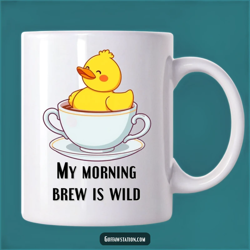 Funny Confused Rubber Duck Teacup Mug - Hilarious Gift for Duck Lovers!