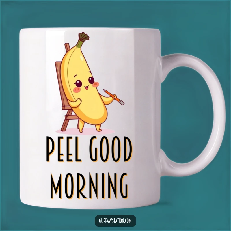 Funny Blushing Banana Mug: A Hilarious Self-Portrait Attempt for Art Lovers