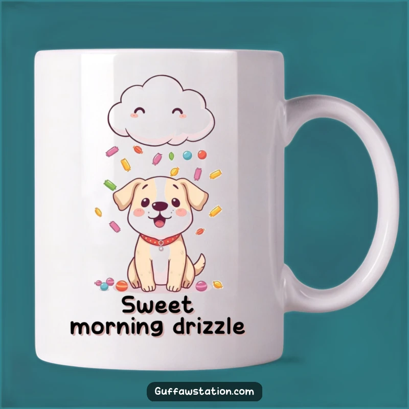 Funny Shy Cloud Dog Mug: Sweet Candy Rain Surprise Gift