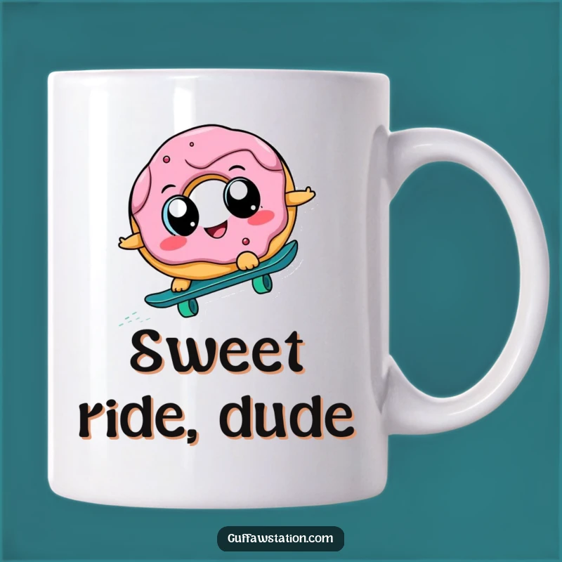 Funny Skateboard Donut Mug: Hilarious Treat for Coffee Lovers, Perfect Gift