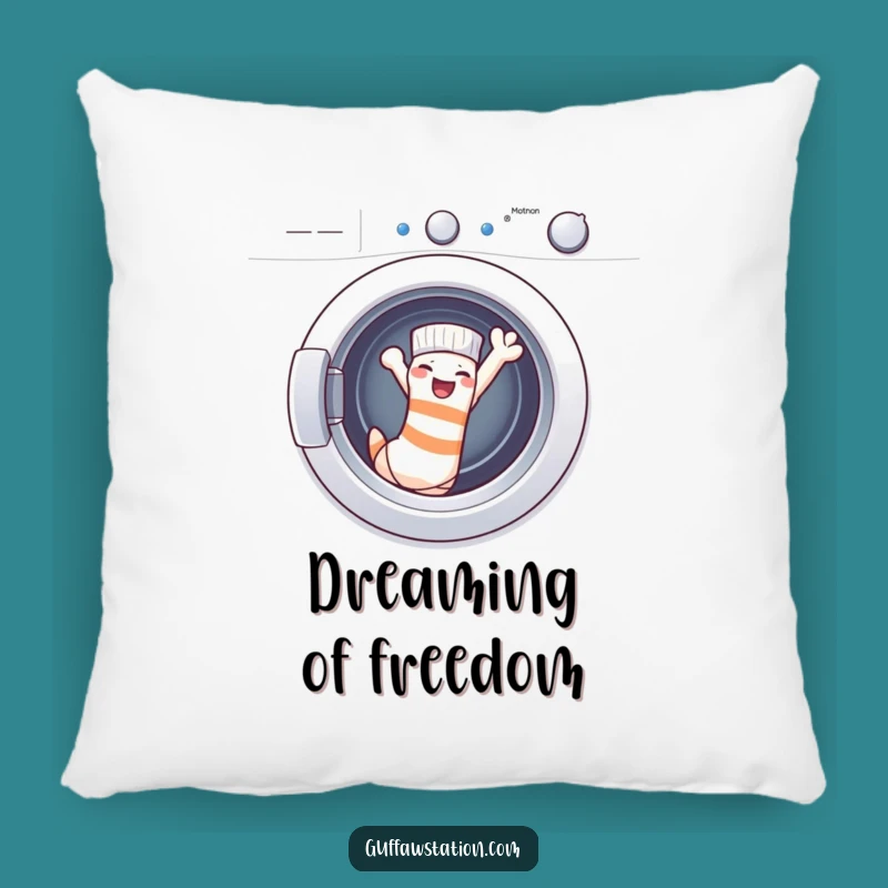 Funny Escaping Sock Pillow: Comfy Laundry Humor, Soft Funny Gift Cushion