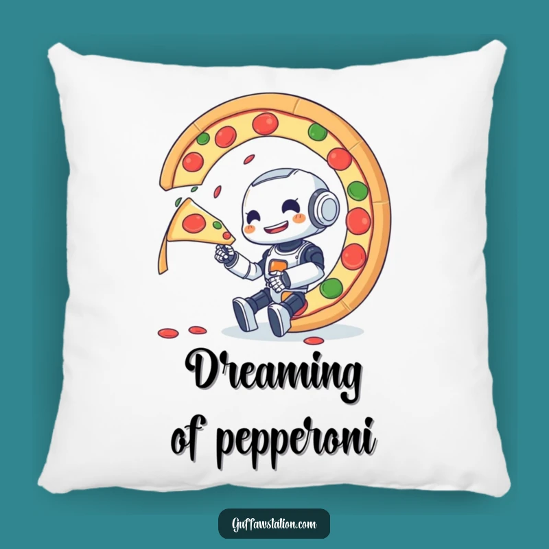 Funny Robot Pizza Pillow: Cozy Up with this Bot's Giant Feast