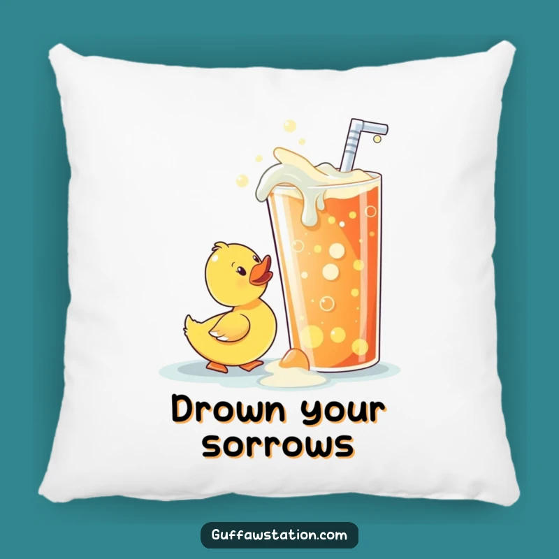 Funny Rubber Ducky Soda Sip Pillow - Comfy & Hilarious Decor Piece