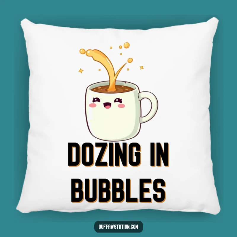 Funny Giggling Mug Pillow: Add Comfy Humor with This Hilarious Overflowing Design
