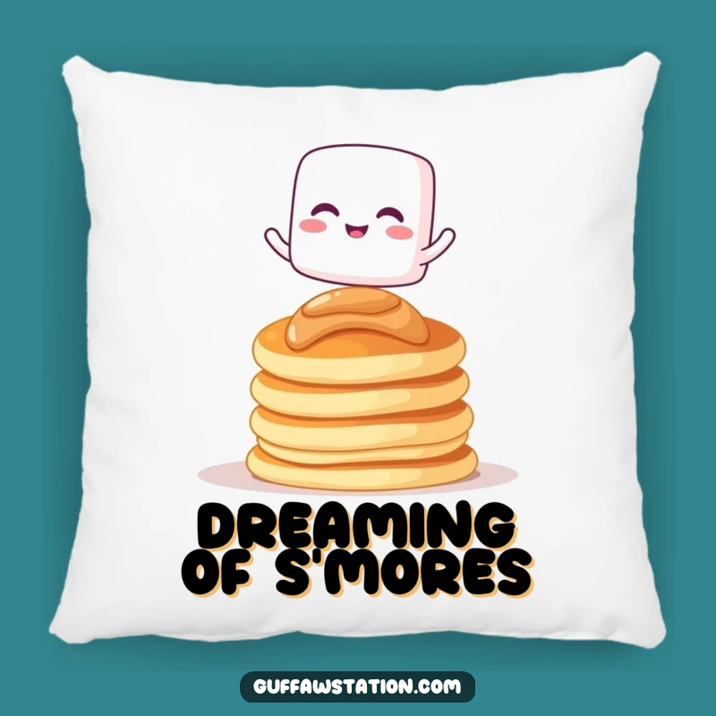 Funny Marshmallow Pancakes Pillow: Cozy Giggling Cartoon Character Cushion Gift
