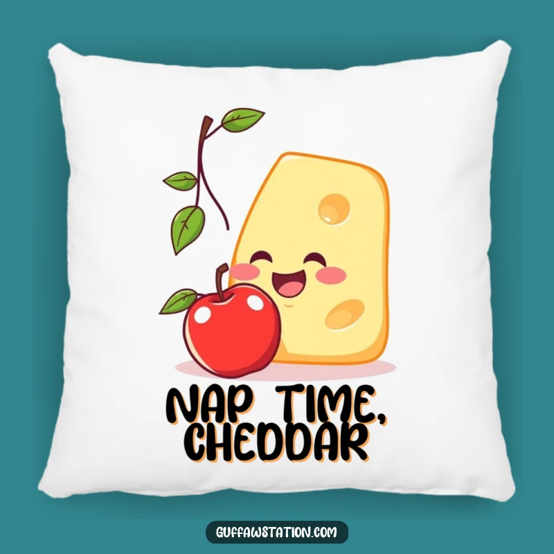Funny Cheese Catching Apple Pillow - Comfy Cartoon Cushion & Funny Gift