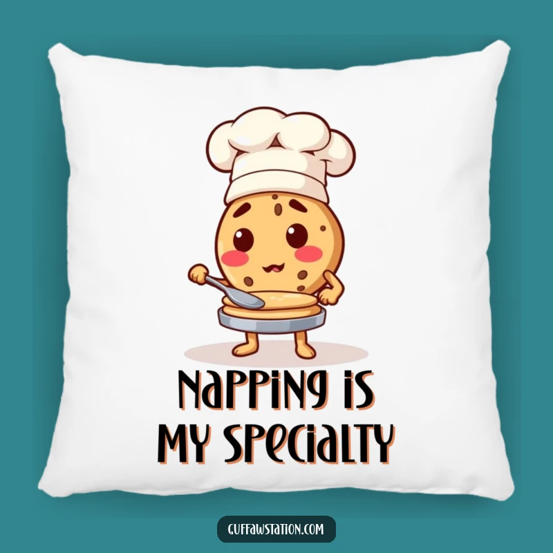 Funny Cookie Chef Pancake Pillow - Cozy Comfort & Kitchen Fun!