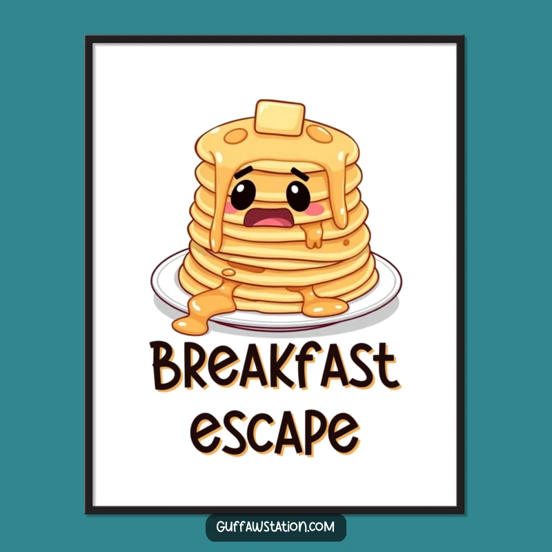 Funny Pancakes Sliding Digital Art: Instant Breakfast Decor!