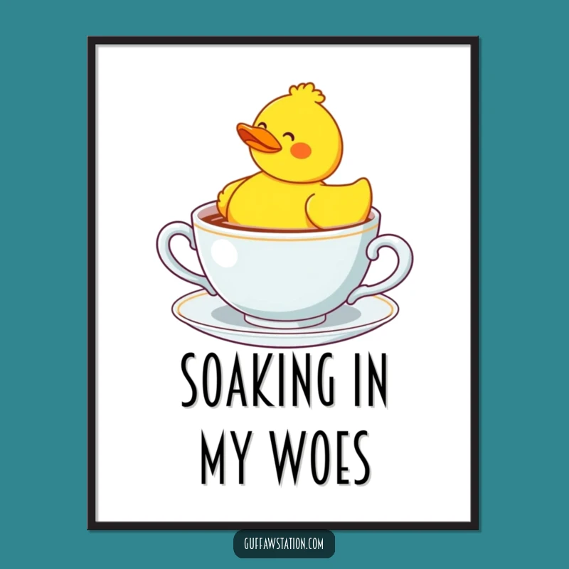 Funny Confused Duck Teacup Digital Art - Instant Hilarious Decor!