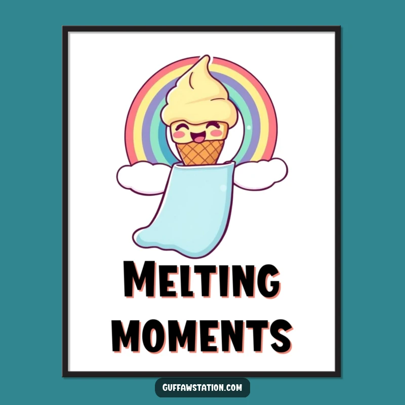 Funny Ice Cream Cone Digital Art: Instant Hilarious Decor for Sweet Spaces!