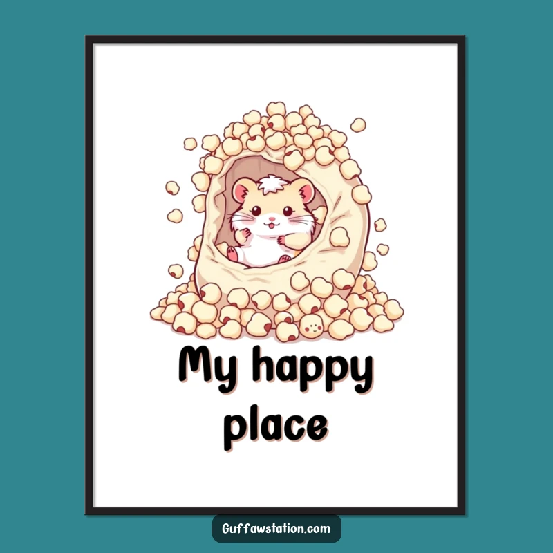 Funny Hamster Cereal Bowl Digital Print - Instant Whimsical Wall Art Download