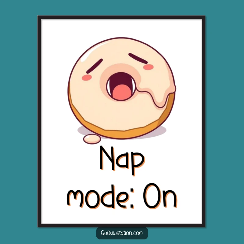 Funny Sleepy Donut Digital Art - Hilarious Instant Download Gift