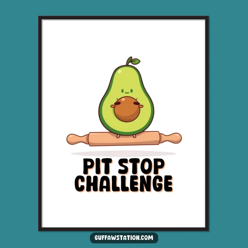Funny Avocado Balance Digital Art: Instant Hilarious Decor for Foodie Homes!