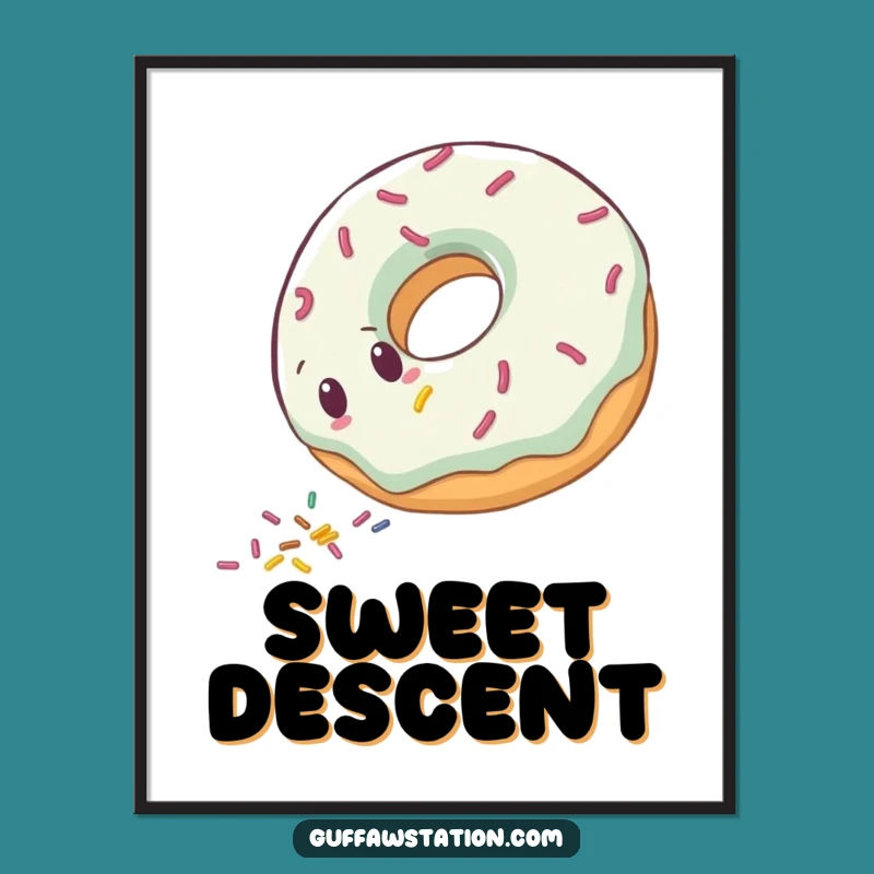 Funny Donut Roll Digital Print - Instant Download Gift for Sweet Art
