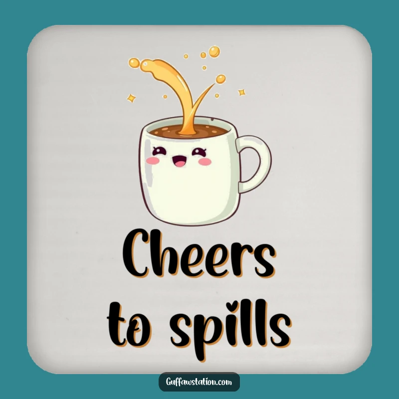 Funny Giggling Mug Drink Coaster: Protect Surfaces with This Hilarious Sparkling Art