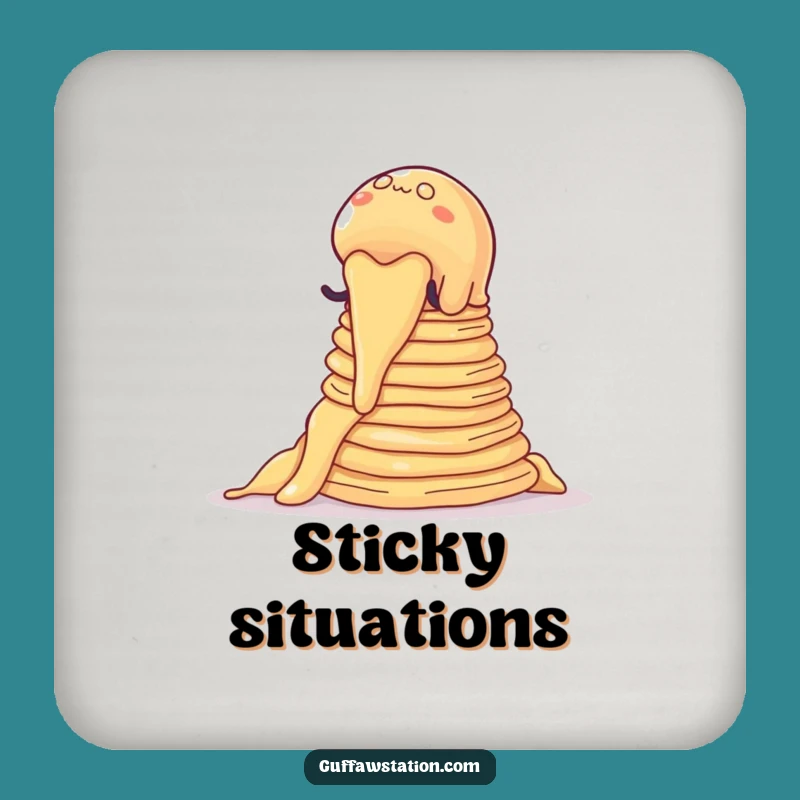 Funny Jelly Pancake Coaster, Cartoon Table Protector, Quirky Funny Gift