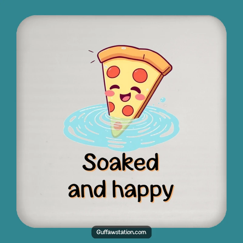 Funny Pizza Pool Plunge Coasters - Protect Surfaces with Pizzazz!