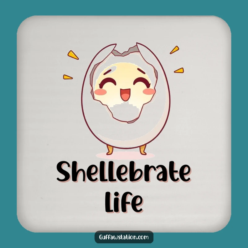 Funny Shocked Egg Coaster: Protect Surfaces with Surprise, Perfect Hilarious Gift Set!