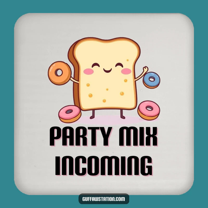 Funny Toast Donut Juggling Coaster: Cheerful Breakfast Protection, Fun Gift!